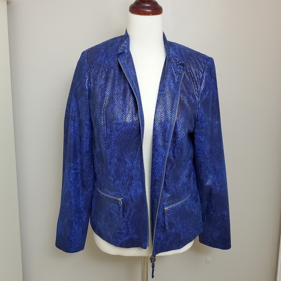 JM Collection Faux Snakeskin Jacket - Picture 3 of 12